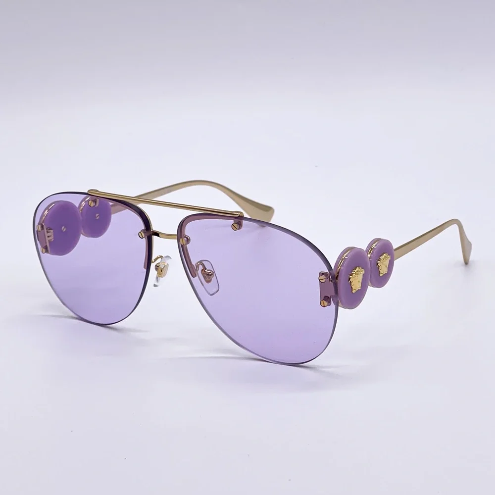 NEW VERSACE VE2250 14871A AVIATOR SUNGLASSES VERSACE MOD 2250 PURPLE_3